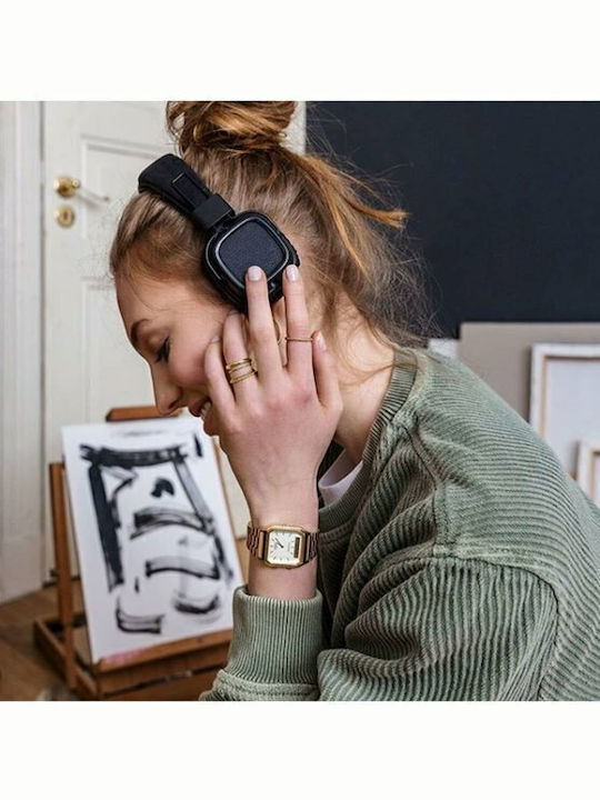 Casio Αναλογικό/Ψηφιακό Ανδρικό Ρολόι 28mm Μπαταρίας με Χρυσό Μεταλλικό Μπρασελέ