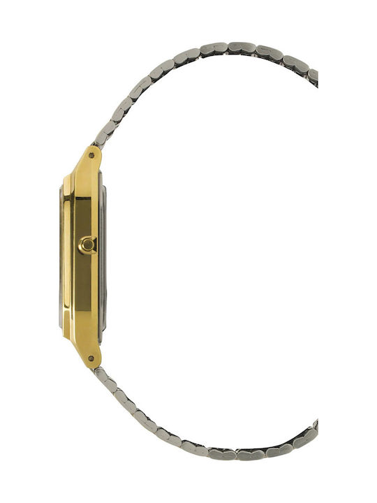 Casio Αναλογικό/Ψηφιακό Ανδρικό Ρολόι 28mm Μπαταρίας με Χρυσό Μεταλλικό Μπρασελέ