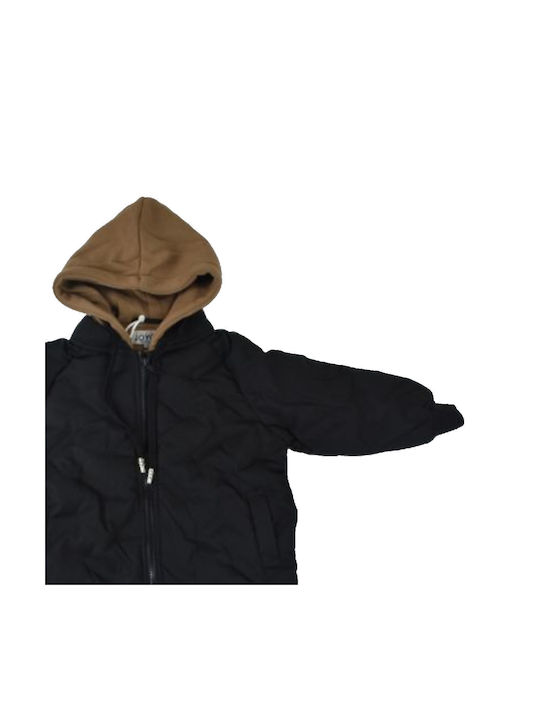 Joyce Kids Casual Jacket with Hood Black