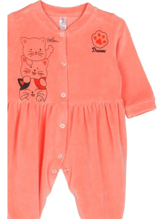 Dreams by Joyce Baby Bodysuit Long-Sleeved Velvet Coral