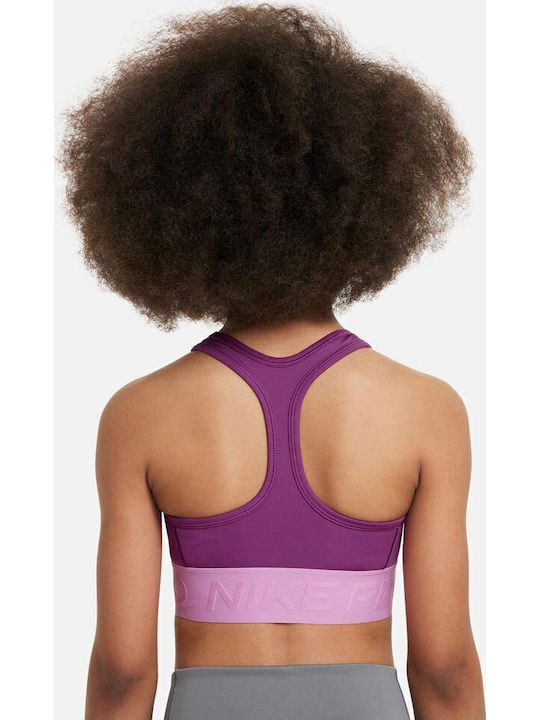 Nike Pro Swoosh Παιδικό Μπουστάκι Dri-Fit Μωβ