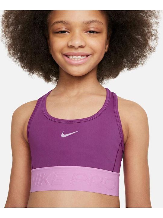 Nike Pro Swoosh Bustieră pentru copii Dri-Fit Violet