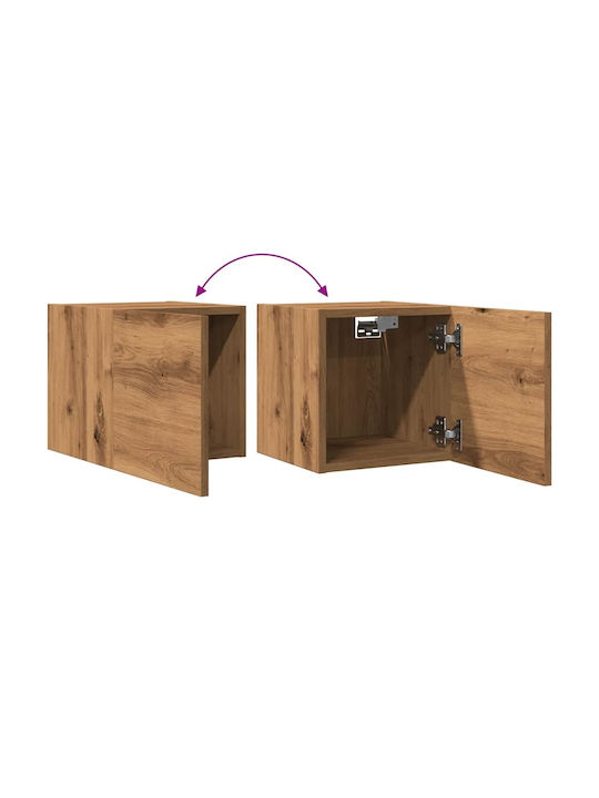Wall Living Room Cabinet made of Particle Board Oak 30.5x30x30cm
