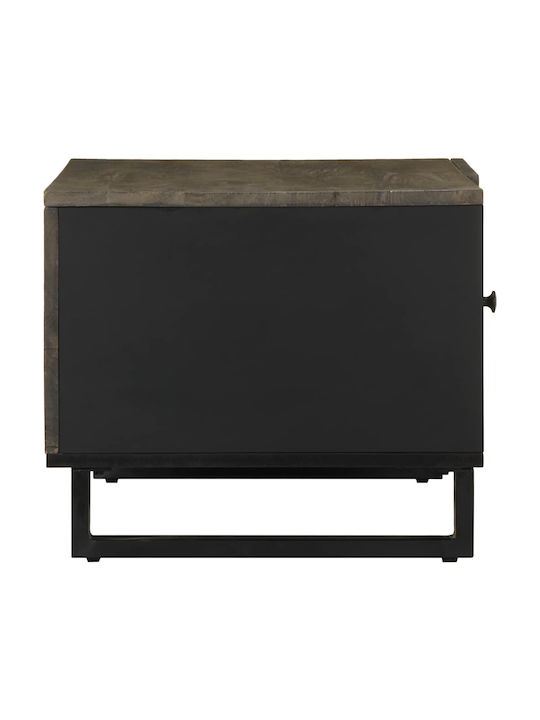 Rectangular Central Coffee Table Made of Solid Wood Black M80xW50xH40cm
