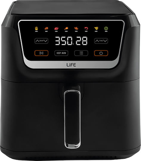 Life GR8 Air Fryer 8lt Μαύρο