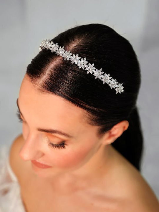 Bridal Headband Designed with Sparkling Flowers Czech Crystals Mia
