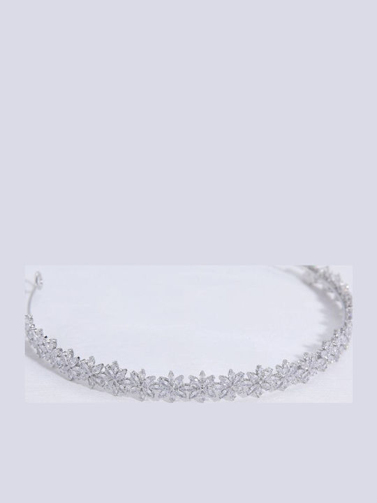 Bridal Headband Designed with Sparkling Flowers Czech Crystals Mia