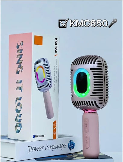 Μικρόφωνο Karaoke Ασύρματο KMC-650 0030487 Ροζ