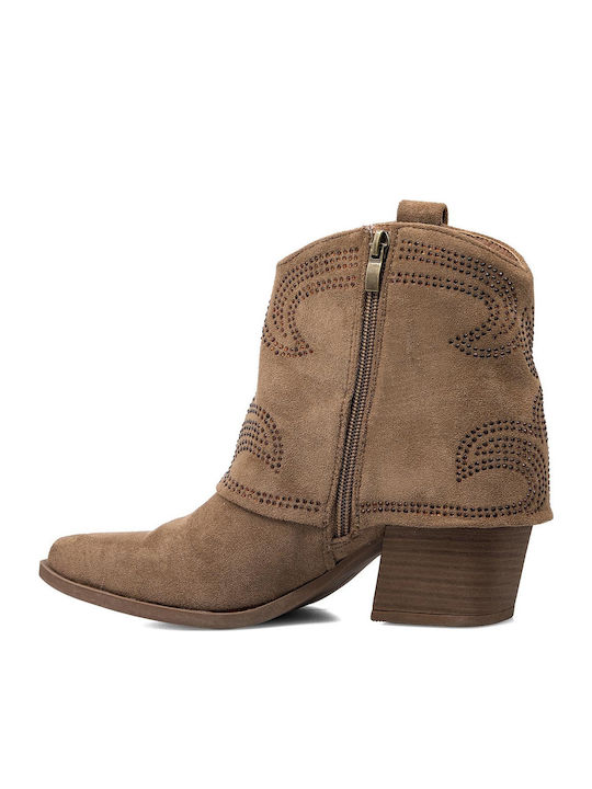 Wildleder Stiefeletten Damen Khaki