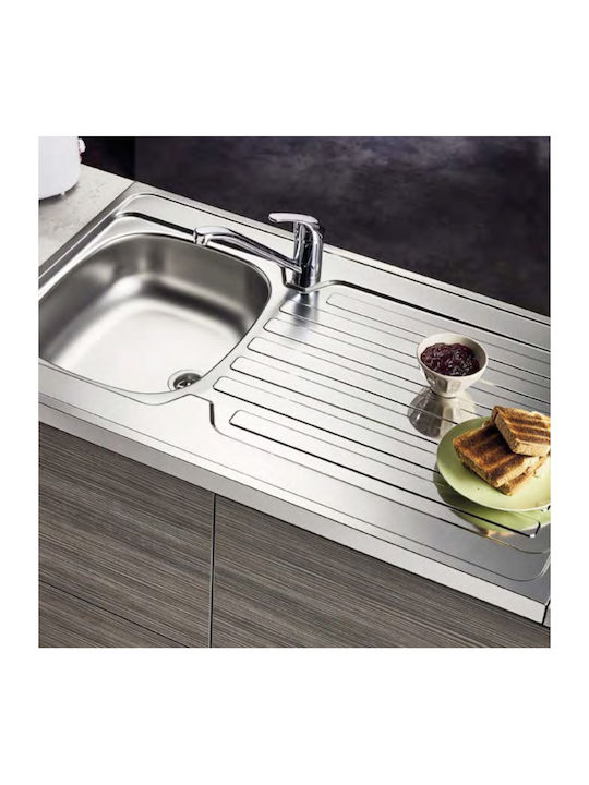 Pyramis International 1B 1D 100106901 Vessel Sink Inox Satin W80xD60cm Silver