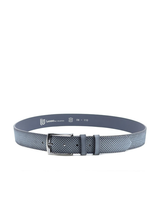 Wide Men's Belt Leather Navy Blue