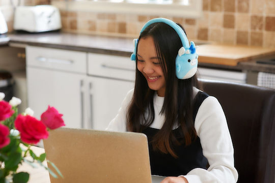 Jazwares Squishmallows Plush Wireless / Wired Over Ear Headphones with 6 hours of Operation Winston The Owl