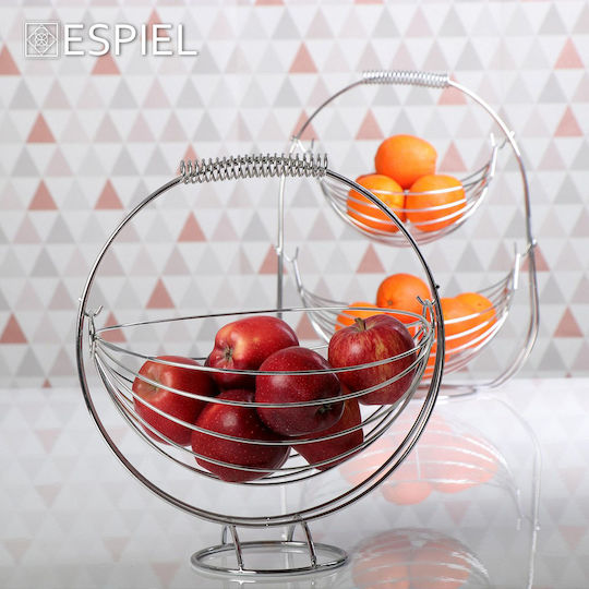 Espiel Fruitieră Metalic 2 nivele Argintiu 35x19x44buc
