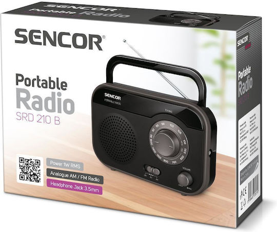 Sencor SRD 210 Retro Portable Radio Electric / Battery Black