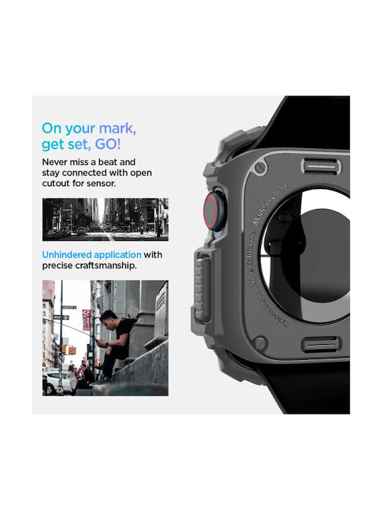 Spigen Rugged Armor Θήκη Σιλικόνης Dark Grey για Apple Watch 10 46mm