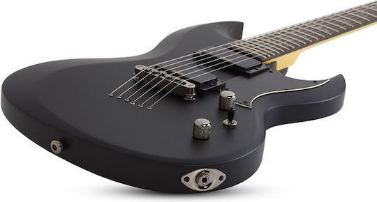 Schecter Demon S-II Elektrische Gitarre mit HH Tonabnehmerkonfiguration Matte Black