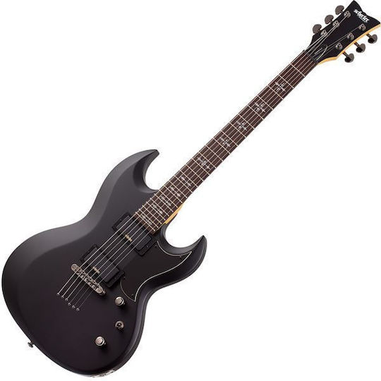 Schecter Demon S-II Elektrische Gitarre mit HH Tonabnehmerkonfiguration Matte Black