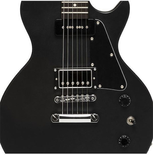 Stagg SEL-HB90 Elektrische Gitarre mit HH Tonabnehmerkonfiguration Open Pore Black G00ST00027