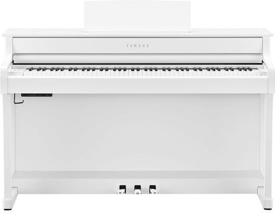 Yamaha Electric Upright Piano Clavinova with 88 Weighted Keys and Connection with Headphones White