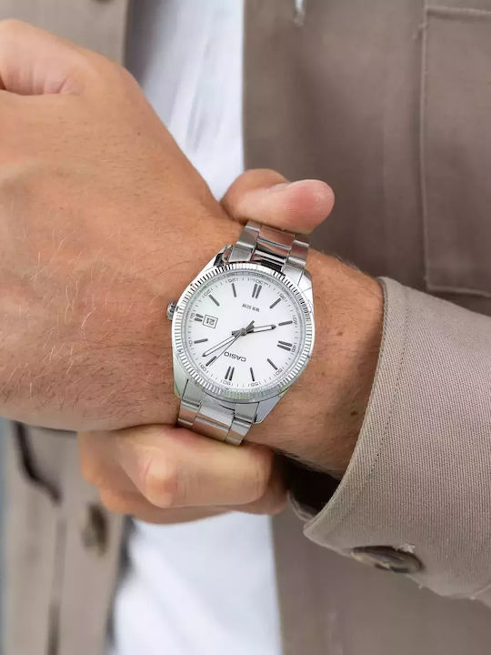 Casio Men's Watch 38.5mm Battery with Silver Metal Bracelet