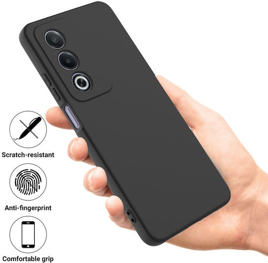 Solid Color Back Cover Silicone Black (Oppo A80 5G)