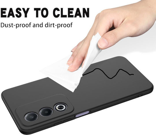 Solid Color Back Cover Silicone Black (Oppo A80 5G)