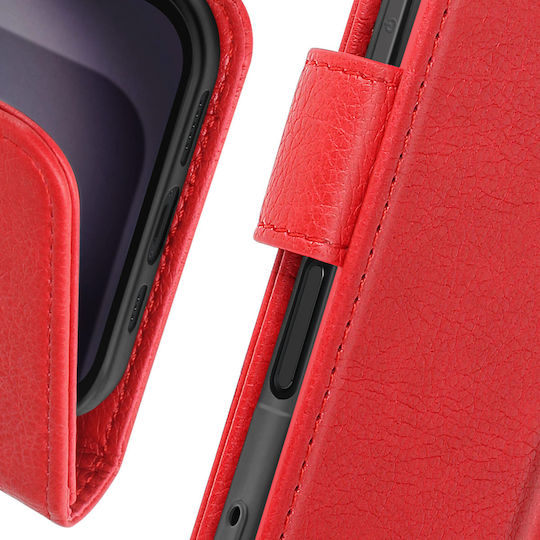 Avizar Case Iphone 16 Plus Clapet Wallet Video Holder Red