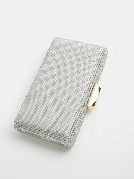 Clutch Bag Strass Silver Silver
