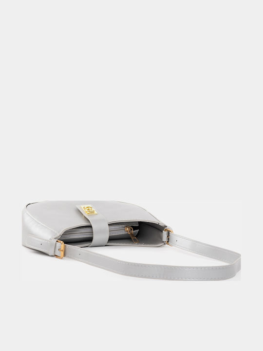 Half-Moon Bag Faux Leather Silver Silver
