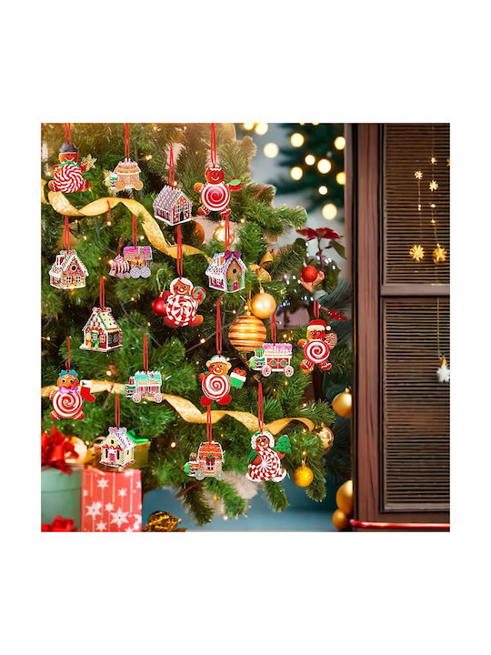 Set Weihnachtsbaumschmuck Häuschen Holz 4cm 4 Stück