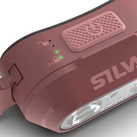 Silva Rechargeable Headlamp LED IPX5 with Maximum Brightness 250lm Pink