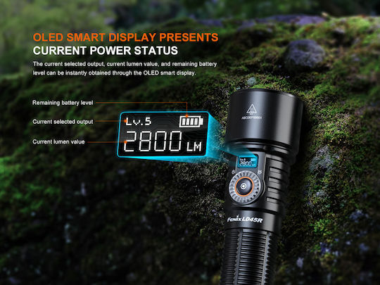 Fenix Επαναφορτιζόμενος Φακός Κεφαλής LED IP68 με Μέγιστη Φωτεινότητα 2800lm