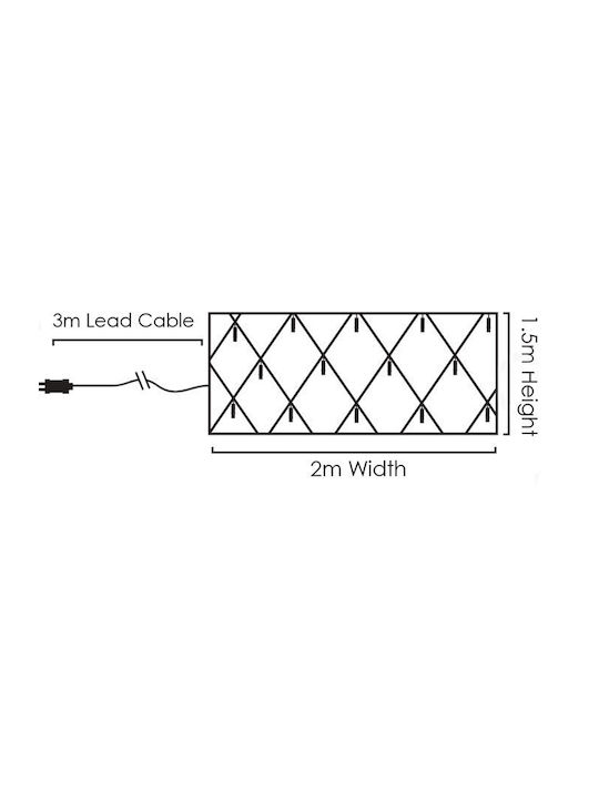 240 Светлини LED 2m. x 150бр Хладен бял тип Мрежа 1бр