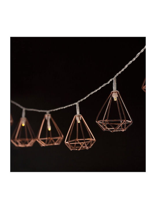 10 Lights LED 1.65m. Warm White Battery in String 1pcs
