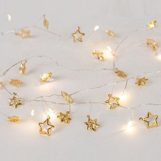 20 LED Lights 2.2m Warm White Battery-Powered String