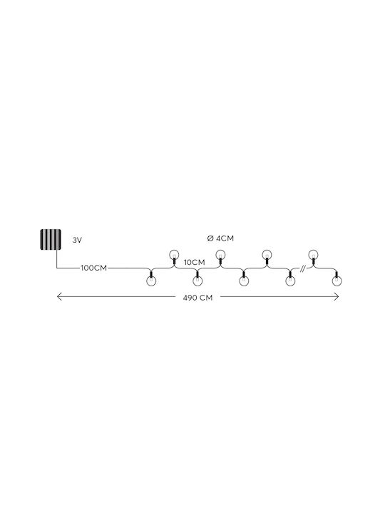 Series 40 LED 5mm Plastic Fabric Balls Red White Grey 4cm Solar Collector Light Sensor 8 Programs Green PVC Cable Warm White LED Every 10cm 1m Power Extension IR44