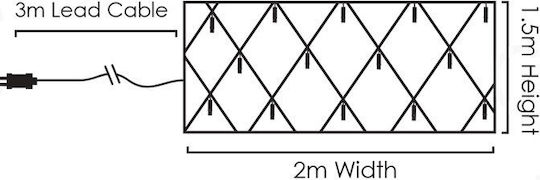 240 Lichterketten LED 2m. x 150cm Kaltes Weiß Typ Netz 1Stück