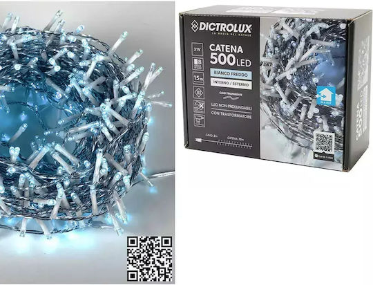 500 Lichterketten LED 17m. Kaltes Weiß in Zeichenfolge 1Stück