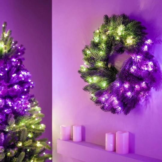 Twinkly Weihnachtsdekoration Kunststoff Kranz Beleuchtet mit Durchmesser 12.5cm. 50 RGB LED