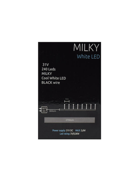 240 Lights LED 27m. Cold White in String 1pcs