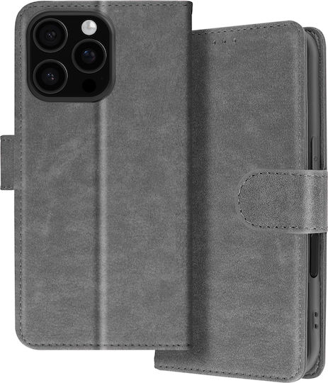 Avizar Hülle iPhone 16 Pro Max Klappetui Brieftasche Video Halterung Grau