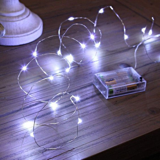 30 Lichterketten LED 3m. Kaltes Weiß Batterie in Zeichenfolge 1Stück