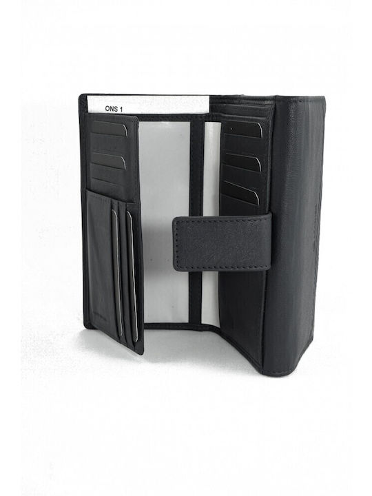 Large Leather Women's Wallet Classic Black