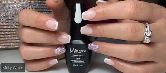 Mixcoco Ημιμόνιμο Βερνίκι Νυχιών Milky White 15ml