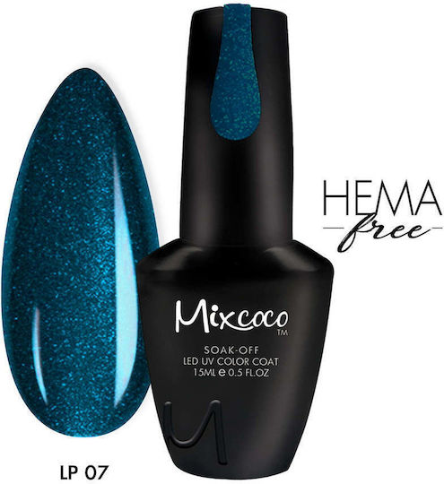 Mixcoco Ημιμόνιμο Βερνίκι Νυχιών 007 με Glitter 15ml