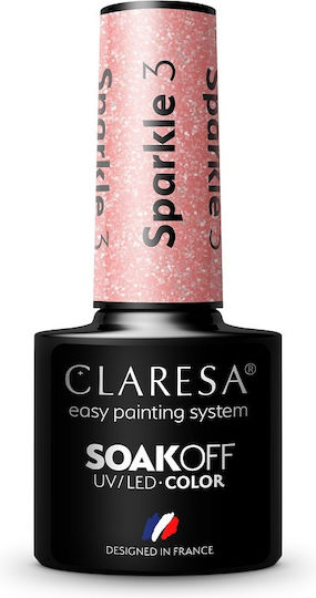 Claresa Sparkle Ημιμόνιμο Βερνίκι Νυχιών 3 με Glitter 5ml