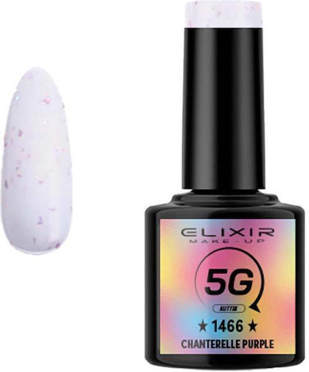 Elixir Semi Semi-Permanent Nail Polish Chantarelle Purple #1466 with Glitter 8ml 5gr 1pcs