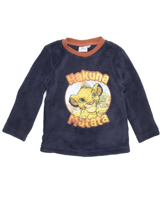 Disney Kinder Schlafanzug Winter Fleece Dark Blue