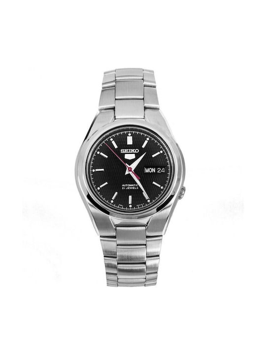 Seiko 5 Herrenuhr 37mm Automatisch mit Silber Metallarmband