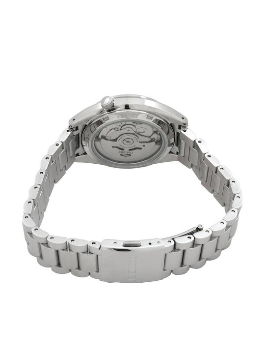 Seiko Sports Ανδρικό Ρολόι 37.4mm Αυτόματο με Ασημί Μεταλλικό Μπρασελέ